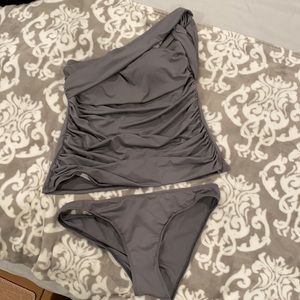 Tankini one shoulder Cupshe